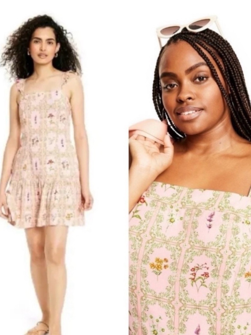 Aguabendita Dress. XXL. Cream with pattern. Floral. Flowy. Boho.
